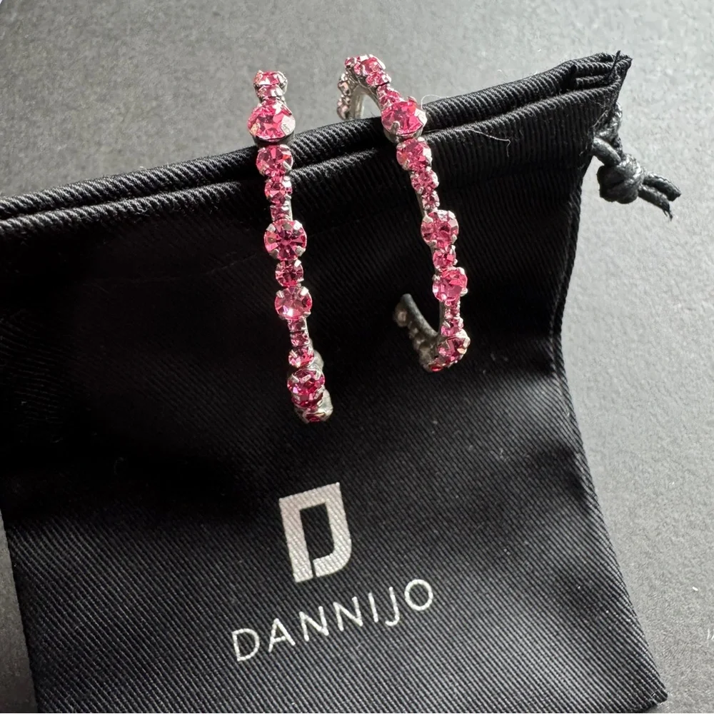 DANNIJO Alicia Swarovski Crystal Hoop Earrings - Picture 1 of 7